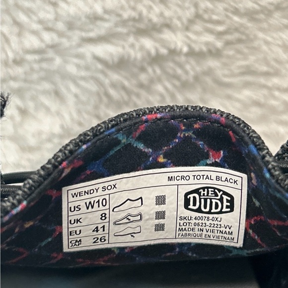 NWOB Hey Dude Wendy Sox Sz: 10 Black/Grey - Picture 7 of 9